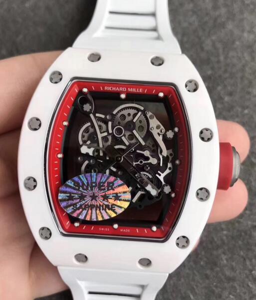 Fake Richard Mille Rm055 White Ceramic Skeletonized watch